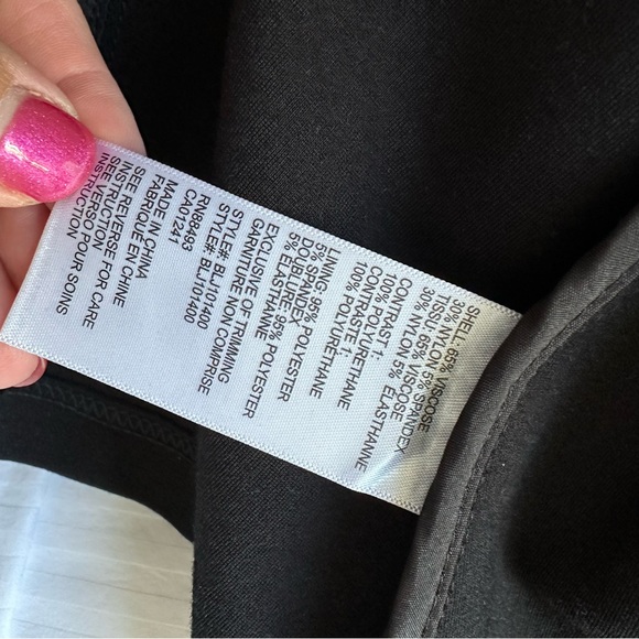 Blanc Noir Black Moto Blazer with Hood - Picture 4 of 4